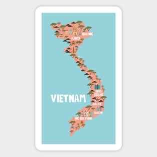 Vietnam Illustrated Map Magnet